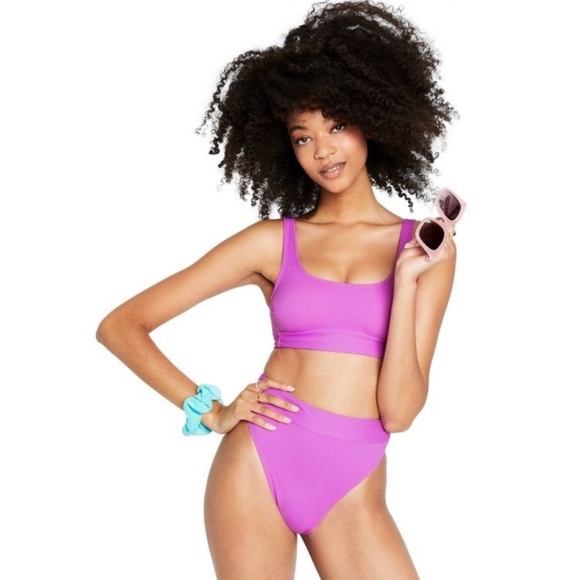 NWT Stoney Clover Lane x Target [ XS ] Bikini Top High Waist Ribbed‎ Bottom - Picture 2 of 14